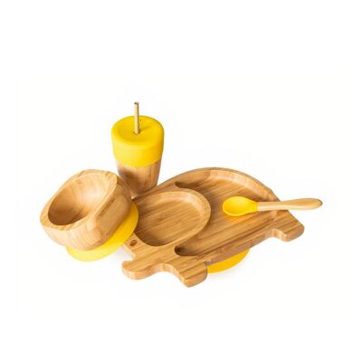 Bamboo Elephant Plate Gift Set - Yellow