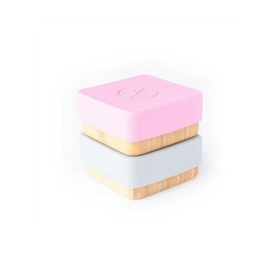 Bamboo Snack Pots - Pink & Grey