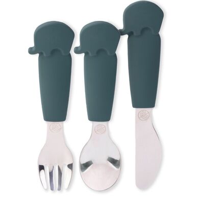 Three Piece Cutlery Set for Children - Teal