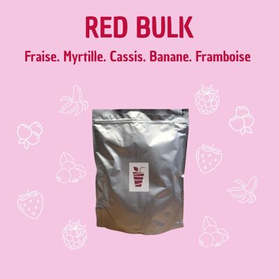 BULK Red : Fraise, Myrtille, Cassis, Framboise, Banane - Préparation 100% purs fruits à réhydrater