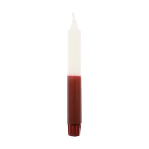 DIP DYE DINNER CANDLE WHITE/RED