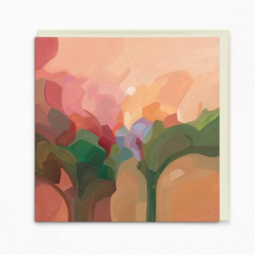 Abstract Greeting card | Peach abstract art | Peach card