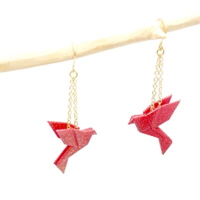 Boucles d'oreilles Mini Birdy ROUGE