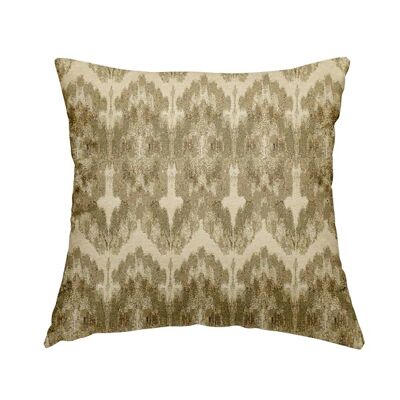 Chenille Fabric Chevron Brown Beige Pattern Cushions Piped Finish Handmade To Order
