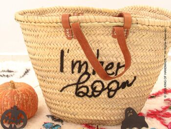 Panier fait main Halloween monogrammé BOO 2