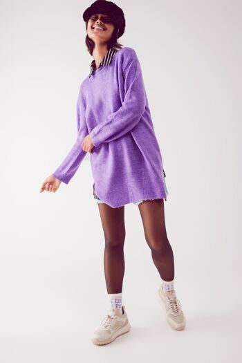Robe pull oversize à col rond - Lila 1