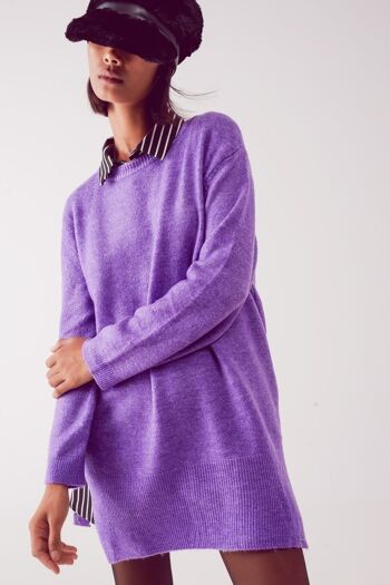 Robe pull oversize à col rond - Lila 4