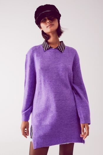 Robe pull oversize à col rond - Lila 5