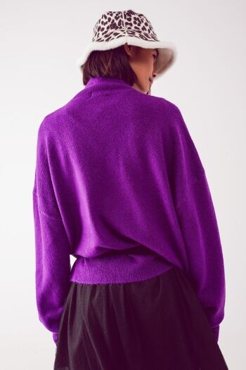 Pull col montant ultra doux violet 2