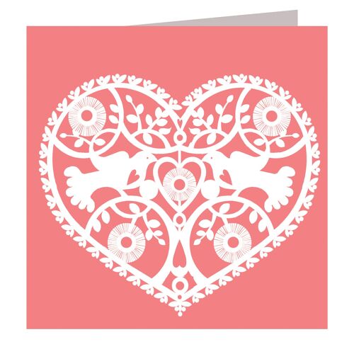 SS01 Pink Cut Out Heart Card