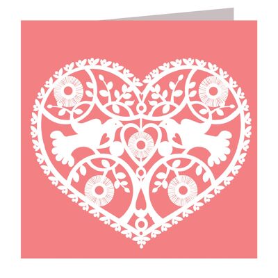 SS01 Pink Cut Out Heart Card