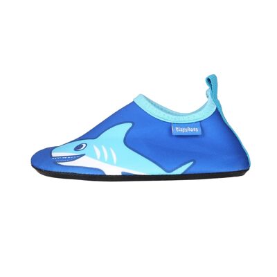 Chaussure pieds nus requin bleu