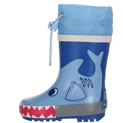 Botas de goma azul tiburón