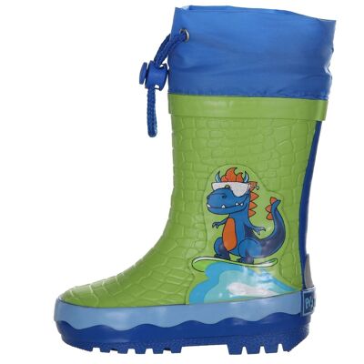 Dino-green rubber boots