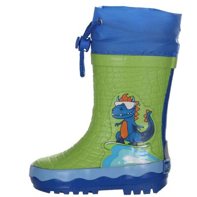 Dino-green rubber boots