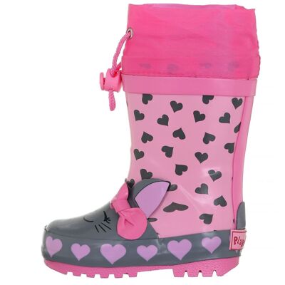 Bottes en caoutchouc chat - rose