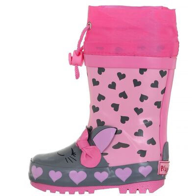 Cat rubber boots - pink