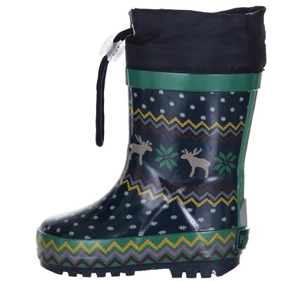 Norwegian lined rubber boots -marine