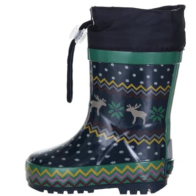 Norwegian lined rubber boots -marine