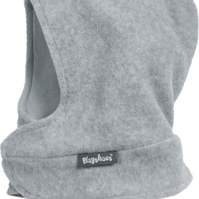 Fleece scarf hat with Velcro fastener - grey/melange