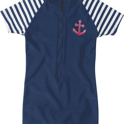 UV protection one-piece suit Maritime -navy/white