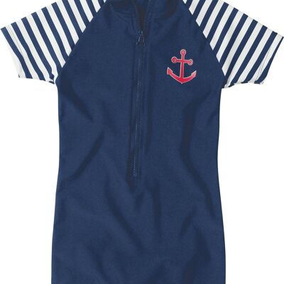 UV protection one-piece suit Maritime -navy/white