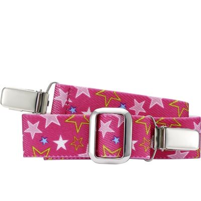 Clip cinturón elástico estrellas -rosa
