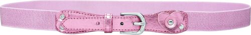 Elastik-Gürtel Glitter mit PU-Spitze -pink