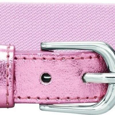 Cinturón elástico glitter con punta PU -rosa