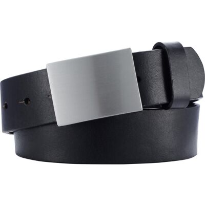 Cinturón de piel de 30 mm de ancho - negro