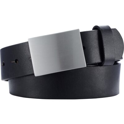 Leather belt 30 mm width - black