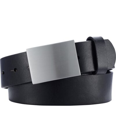 Leather belt 30 mm width - black