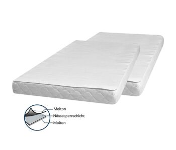 Insert de lit molleton/éponge 70x140 cm pack de 2 - blanc 3