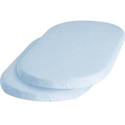 Jersey fitted sheets 40x70 cm 2 pack - bleu