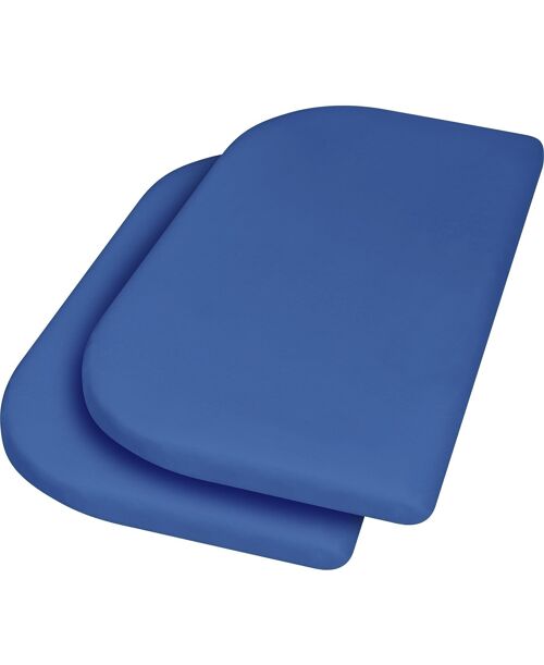 Jersey-Spannbettlaken 81x42+10 cm 2er Pack -blau