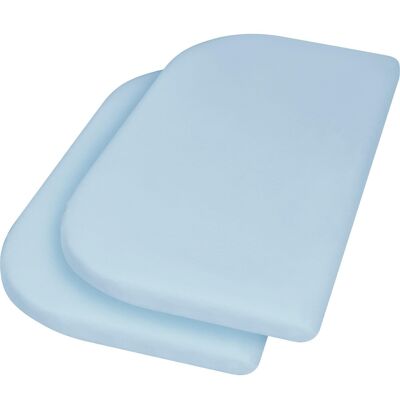 Jersey fitted sheets 81x42+10 cm 2-pack -blue