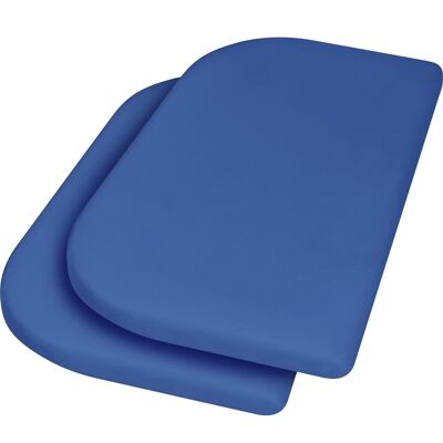 Jersey-Spannbettlaken 89x51+10 cm 2er Pack -blau