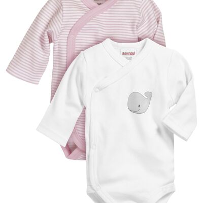 Wrap body 1/1-sleeve 2-pack whale -pink