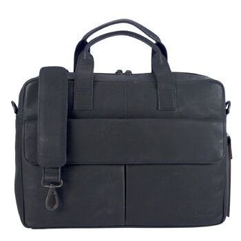 Sac business en cuir Sunsa pour homme. Sac à main pour ordinateur portable pour ordinateur portable/tablette 14 pouces. Sac à bandoulière pour hommes, marron 1