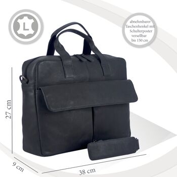 Sac business en cuir Sunsa pour homme. Sac à main pour ordinateur portable pour ordinateur portable/tablette 14 pouces. Sac à bandoulière pour hommes, marron 3