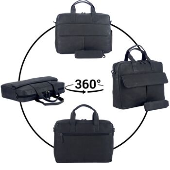 Sac business en cuir Sunsa pour homme. Sac à main pour ordinateur portable pour ordinateur portable/tablette 14 pouces. Sac à bandoulière pour hommes, marron 6