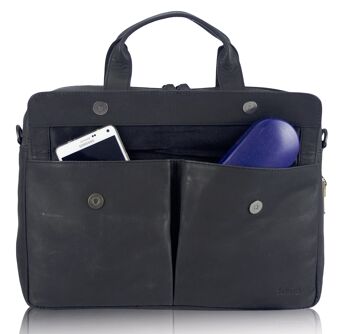 Sac business en cuir Sunsa pour homme. Sac à main pour ordinateur portable pour ordinateur portable/tablette 14 pouces. Sac à bandoulière pour hommes, marron 8