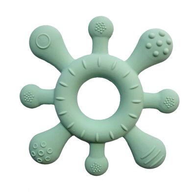 Silicone baby teether coral cameo green