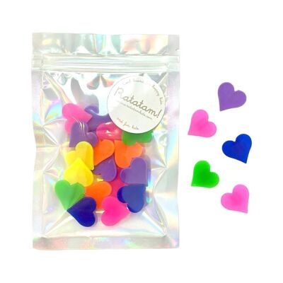 Bike accessories to clip small multicolored hearts