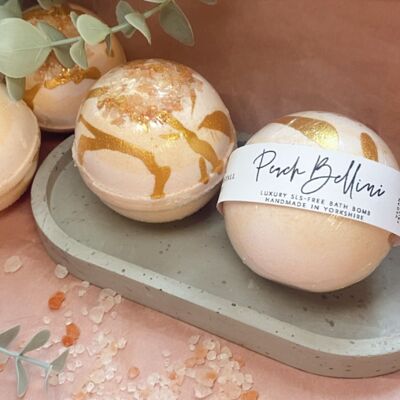 'Peach Bellini' VEGAN SLS-free BATH BOMB / HANDMADE UK