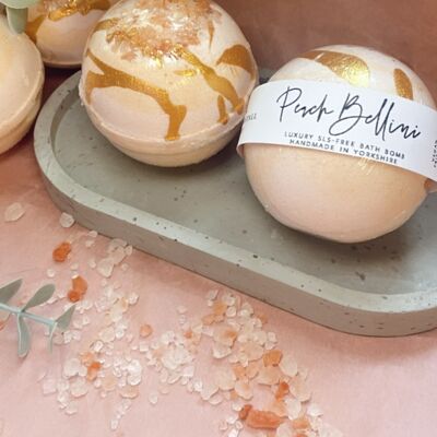 'Peach Bellini' VEGAN SLS-free BATH BOMB / HANDMADE UK