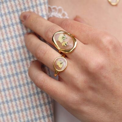 Dried flowers flower ring Gypso large yellow