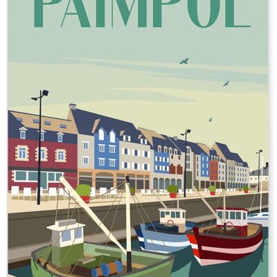 Affiche illustration de la ville de Paimpol