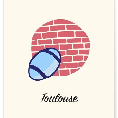 Affiche minimaliste de la ville de Toulouse