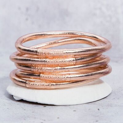 Bracciale rigido buddista autentico - oro rosa - taglia M di MaLune